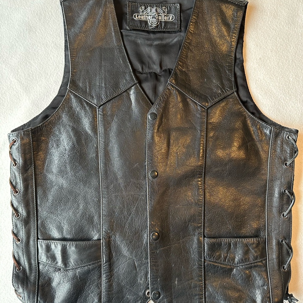 Black Leather Vest
